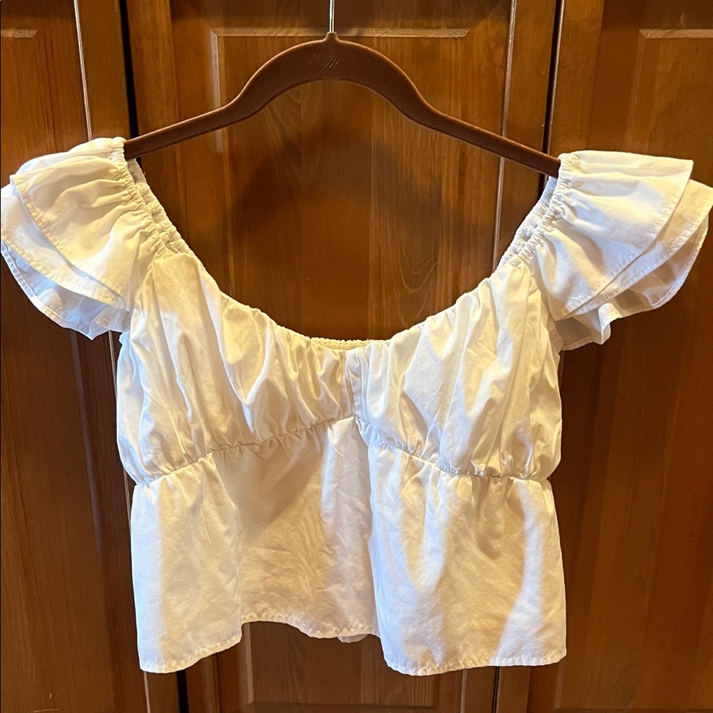 Abercrombie & Fitch Off-Shoulder Crop Blouse